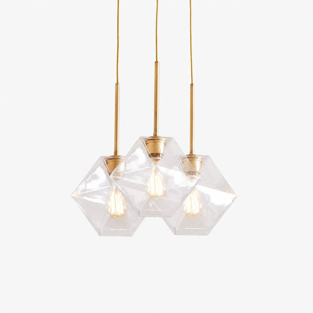 Talvior Sculptural Lighting - 3-Light Faceted Chandelier in Versatile Finishes | Explore Collection