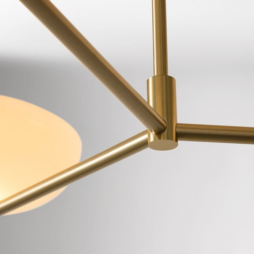 Vega Glass Mid-Century Modern Globe Chandelier with Glass Shades for Dining Room and Kitchen Island