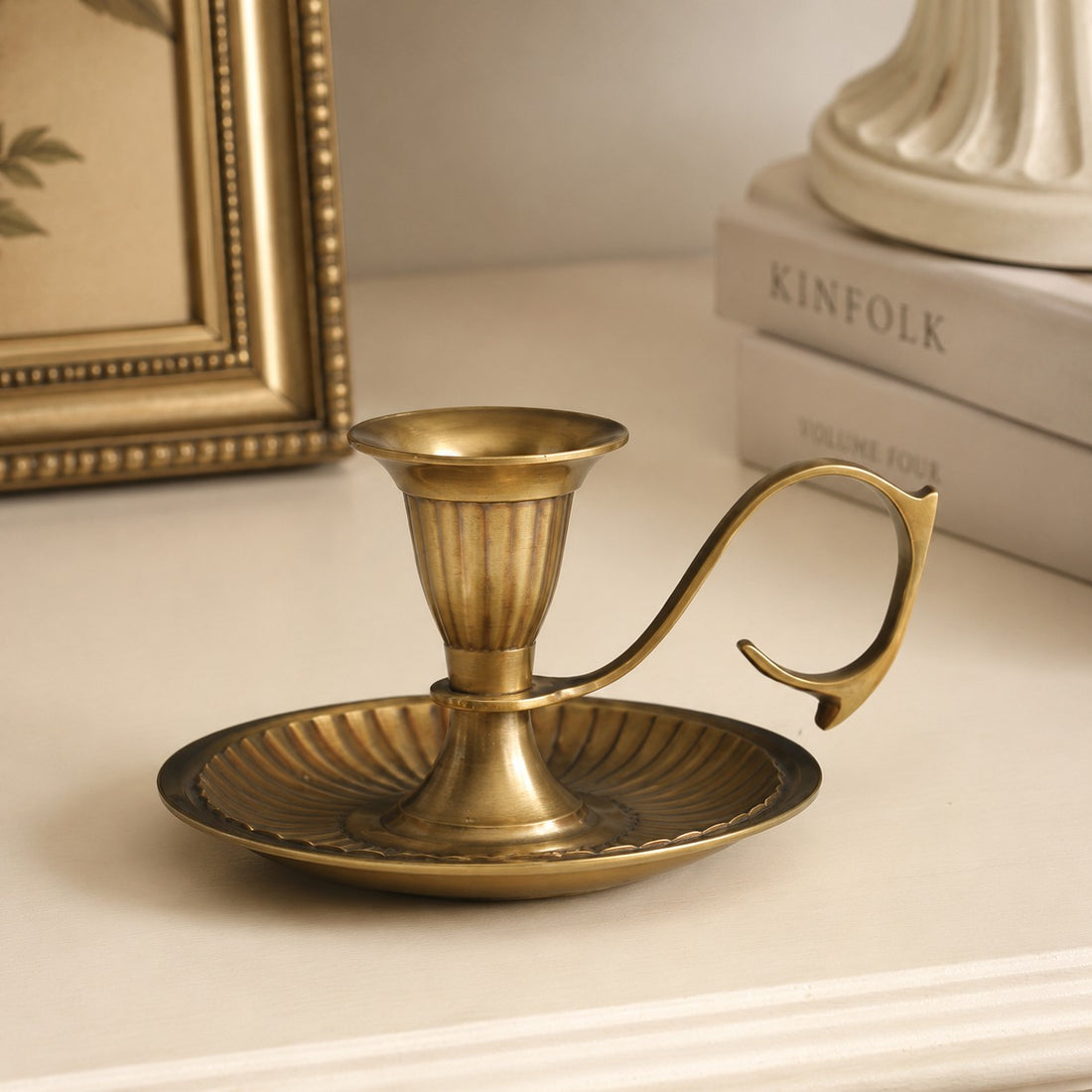 Aura Brass Candlestick Holder