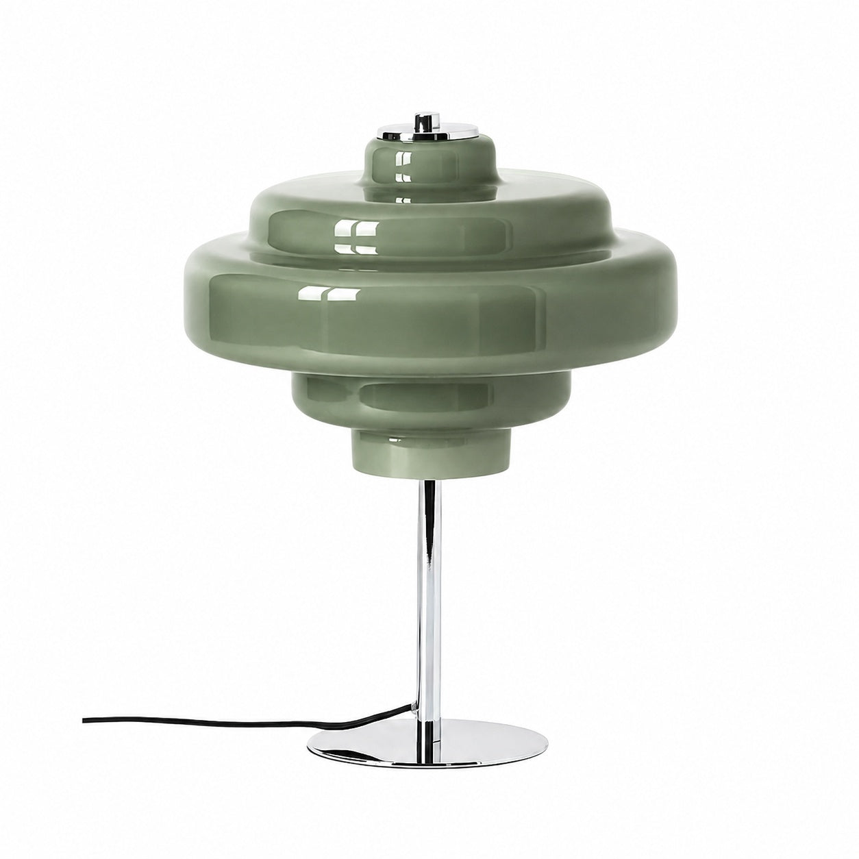 Koloro Glass Table Lamp - Retro Tiered Design with Chrome Base