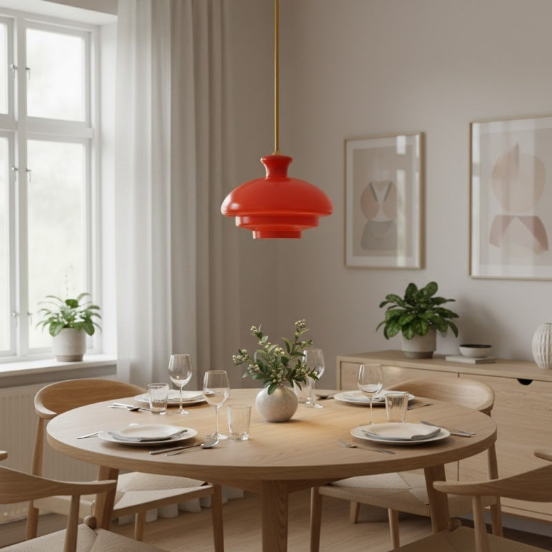 HaloVita Decorative Pendant Lamp - Minimalist Metal and Glass Pendant for Living Areas