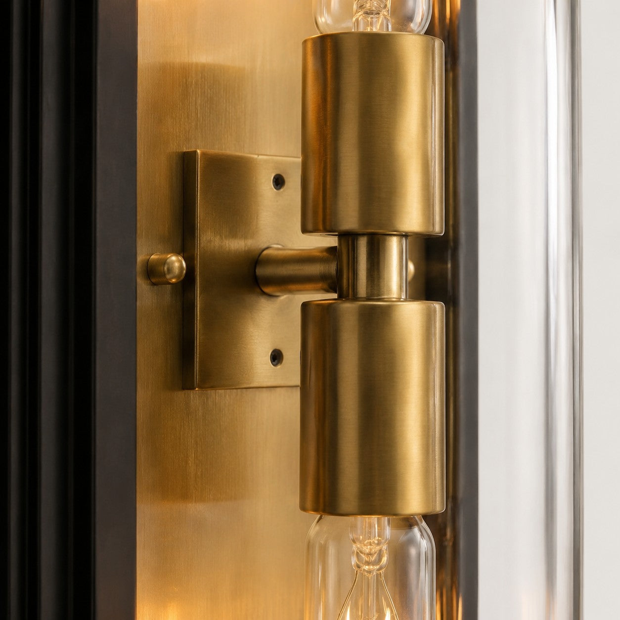Bronze Caged Glass Modern Outdoor Wall Sconce for Porch and Entryways