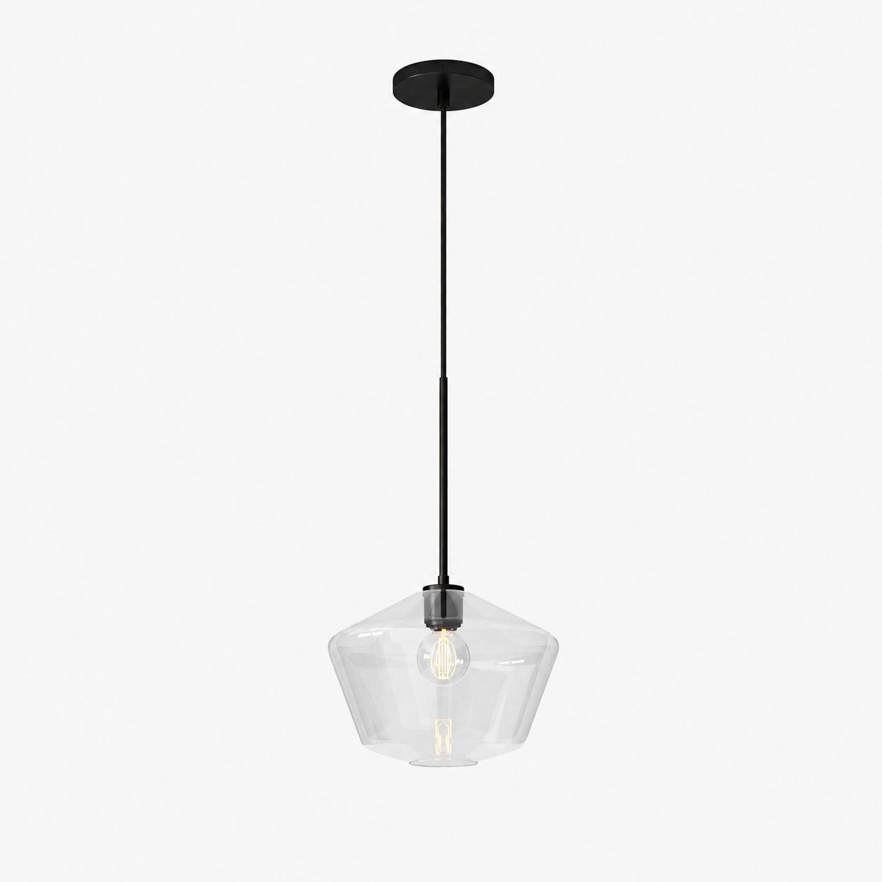 Merin Transparent Glass Sculpture Geometric Chandelier