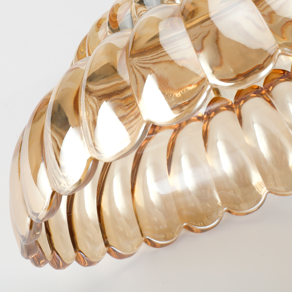 Semi Flush Mount Ceiling Lights Umbrella Shape Glass Lamp
