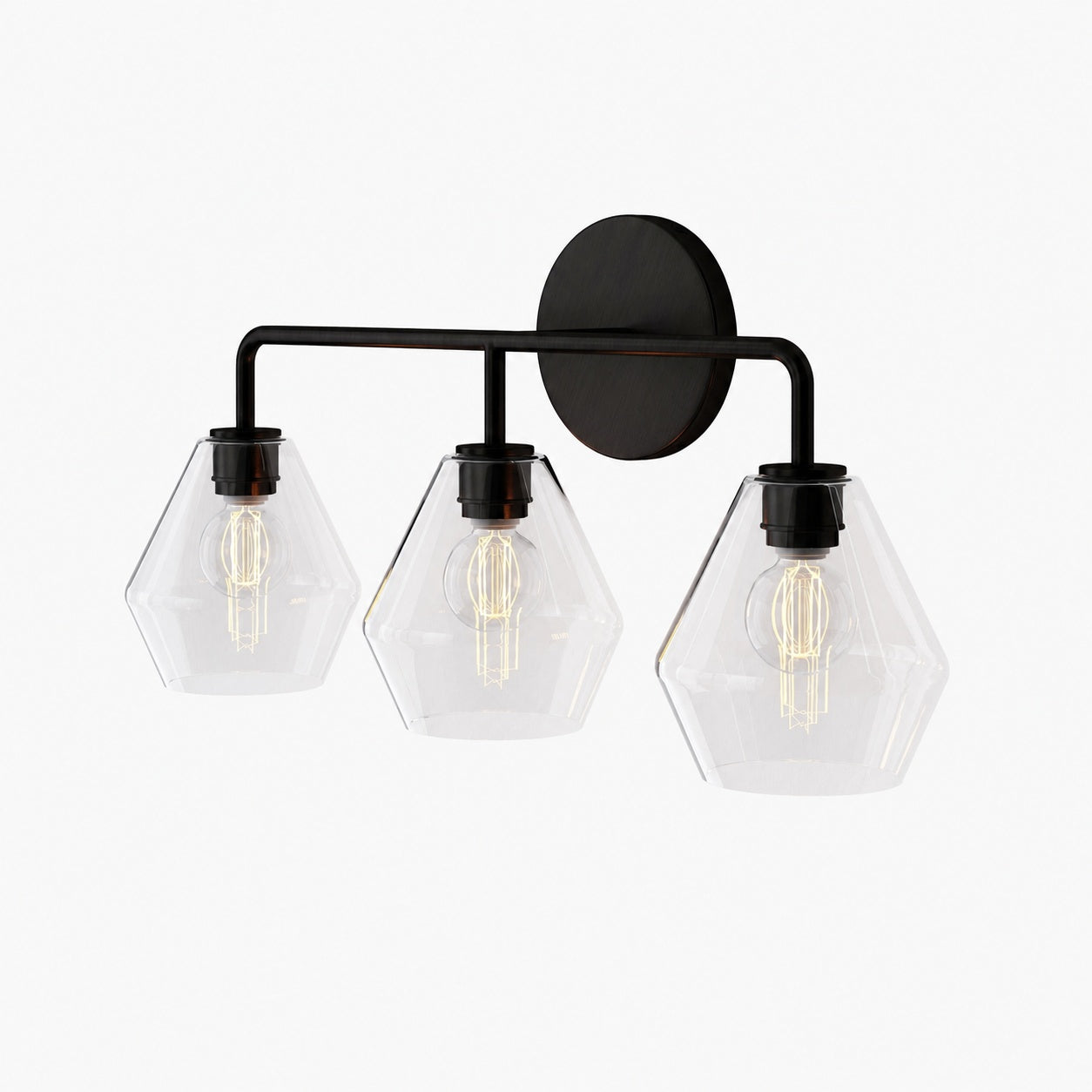 Merin Multi Head Dressing Table Wall Lamp - Metal And Glass Sculptural Lamp