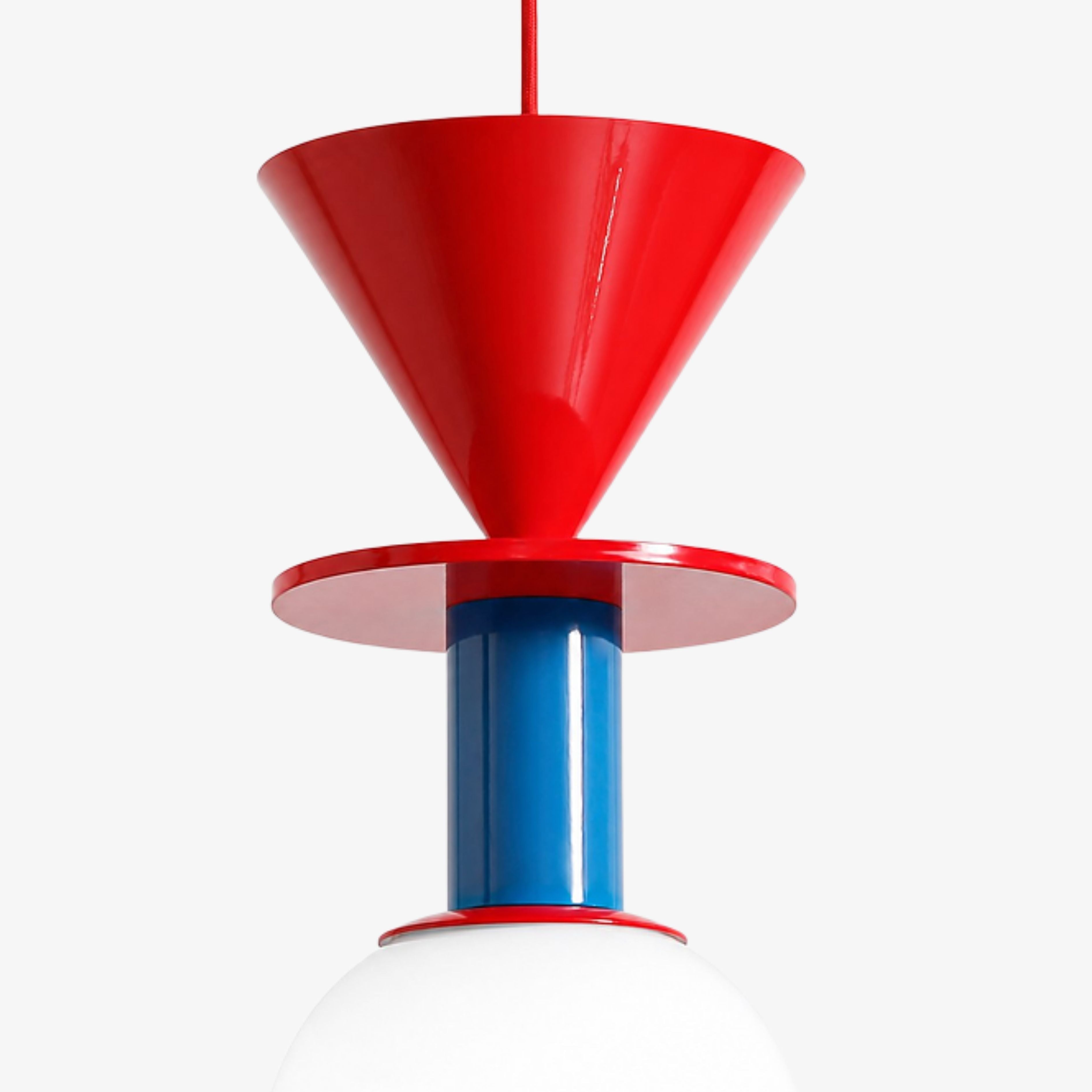 Red cone and blue cylinder detail