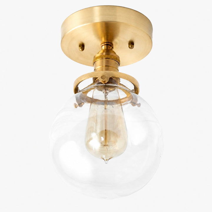Glorica Glass Retro Globe Ceiling Light - Vintage Industrial Home Lighting