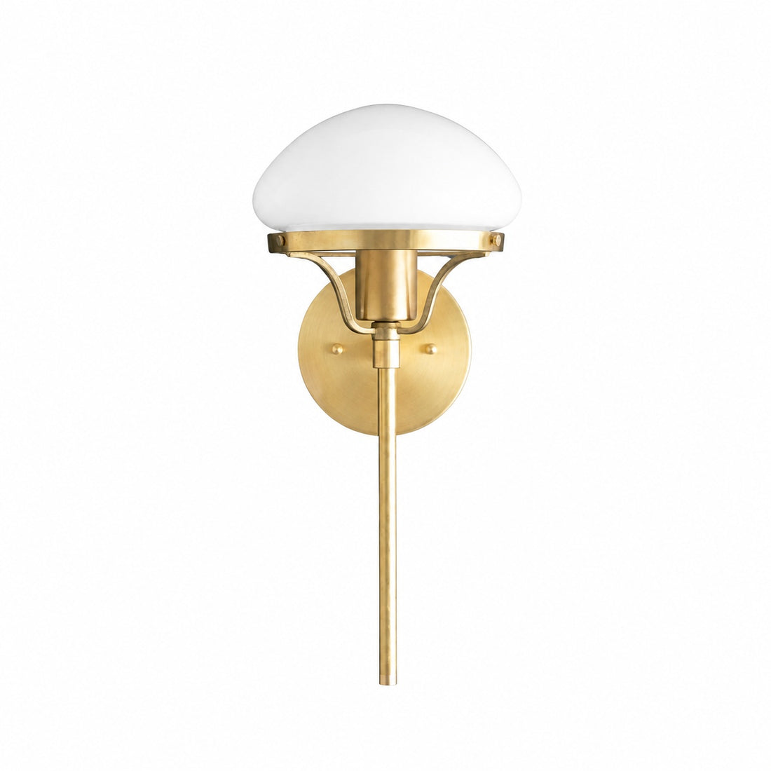 Ornato Luxe Modern Art Deco Wall Light - Opal Glass Globe Sconce - Brass or Black