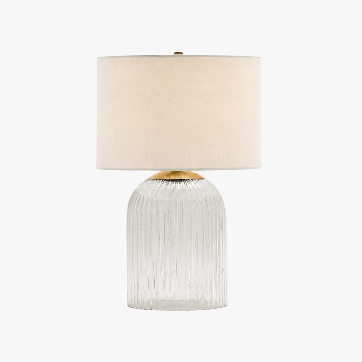 Bravira Ribbed Glass Table Lamp - Modern Lighting with Linen Shade