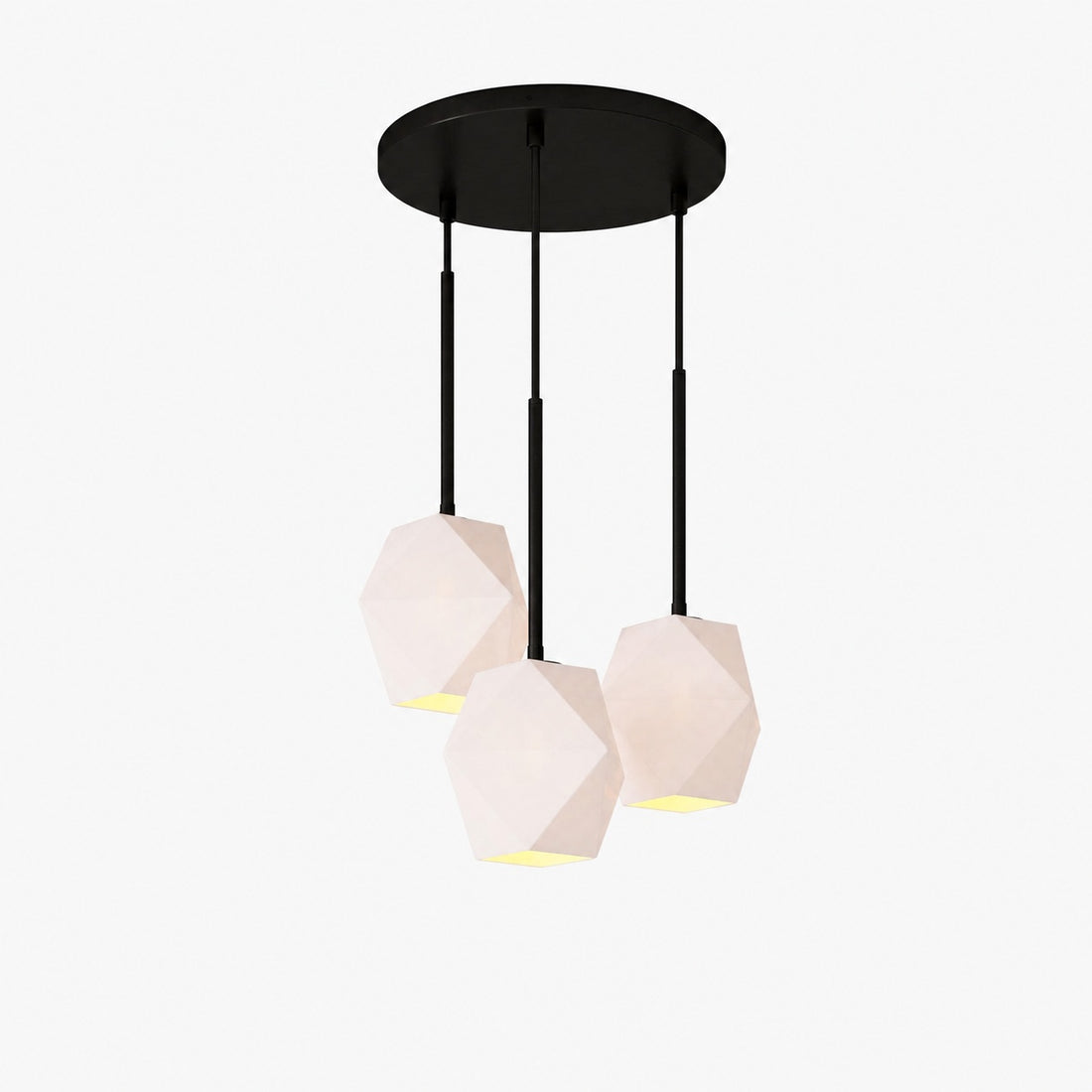 Talvior Sculptural Lighting - 3-Light Faceted Chandelier in Versatile Finishes | Explore Collection
