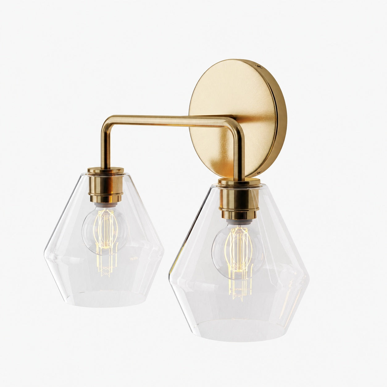 Merin Multi Head Dressing Table Wall Lamp - Metal And Glass Sculptural Lamp