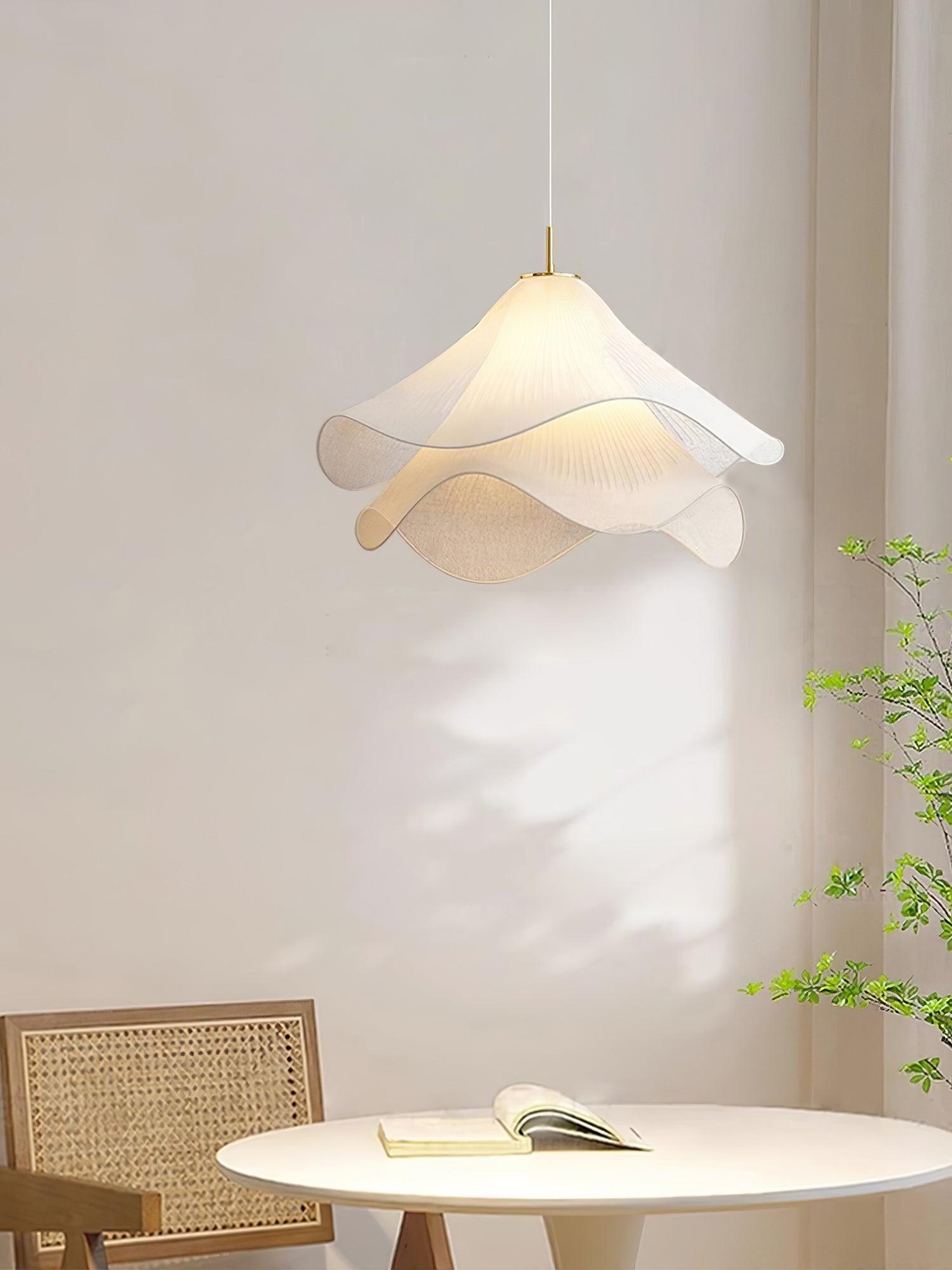 Ethereal Bloom French Floral Pleated Fabric Pendant Light