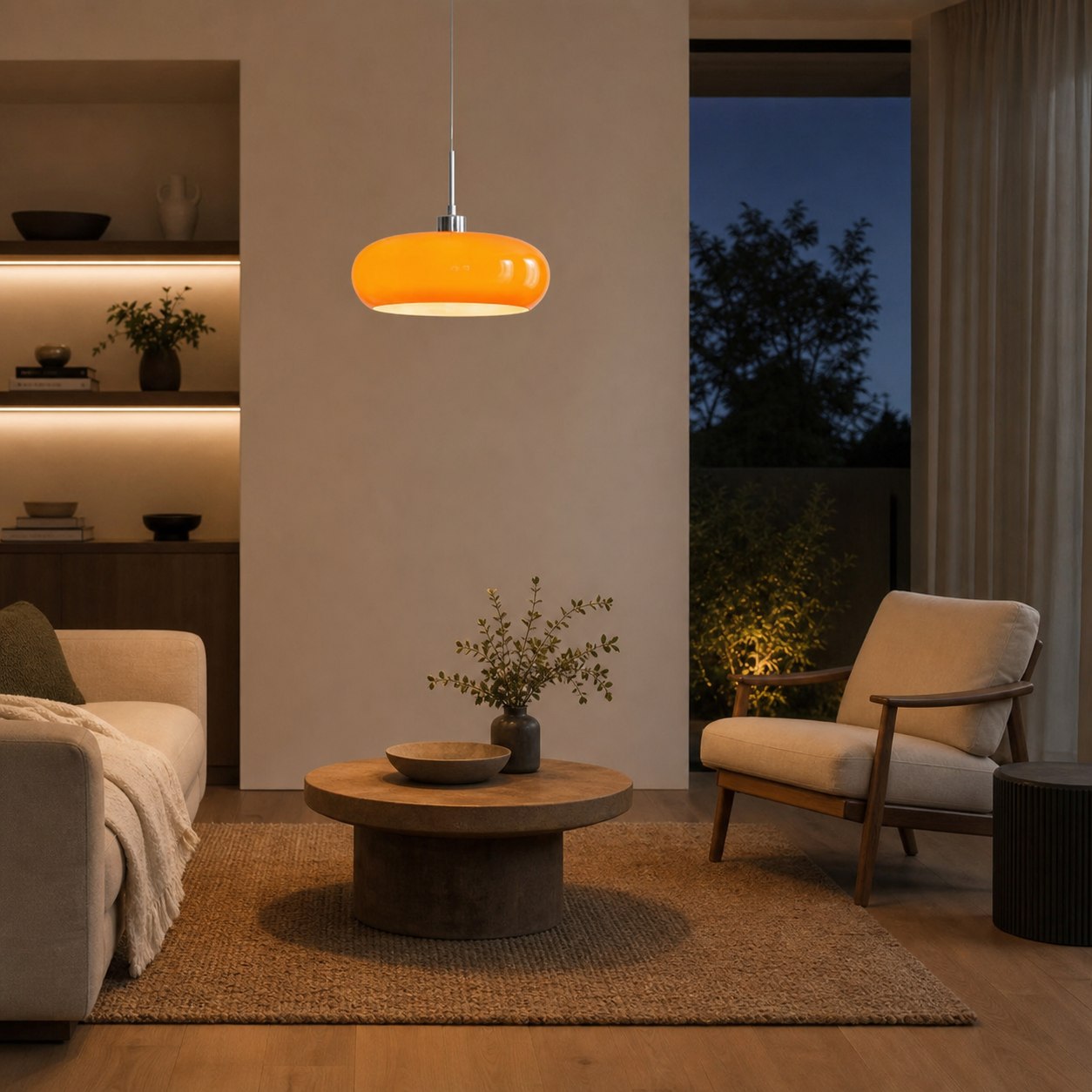 Potivus Glow Retro Style Pendant Lamp – Sculptural Hanging Light for Living Spaces N36