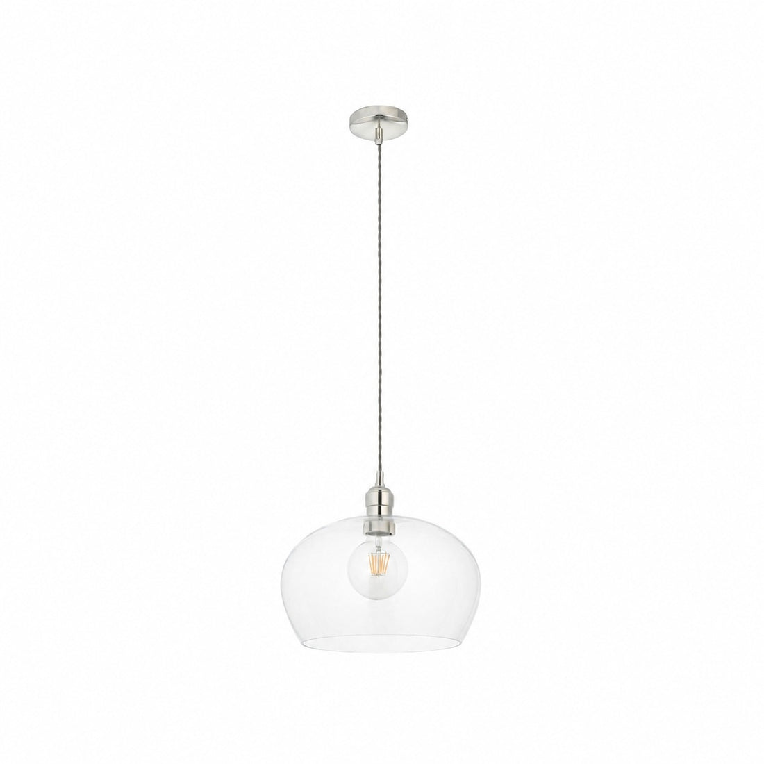 Clarione Height-Adjustable Glass Pendant Light - Classic Art Deco Light