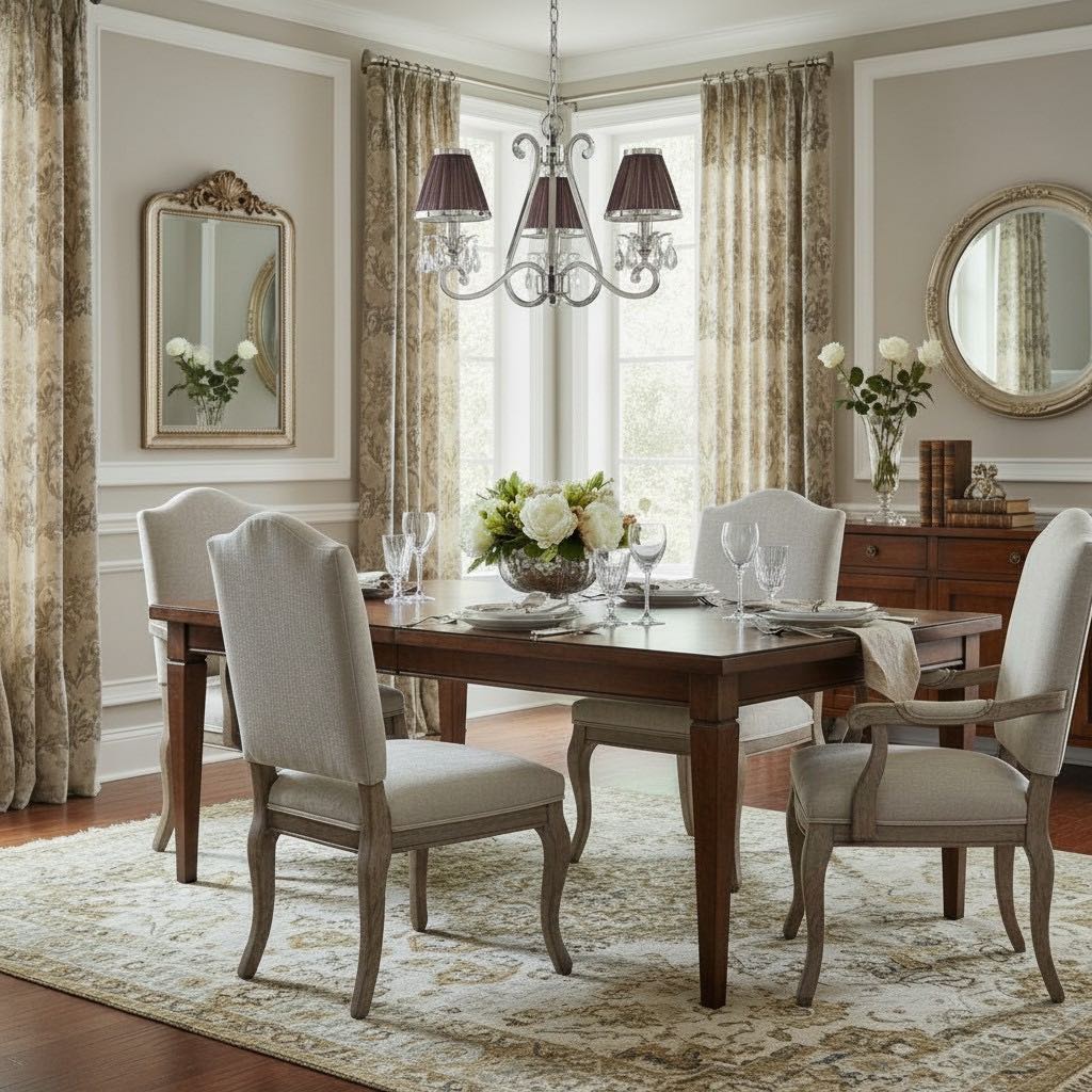 Talonis Multi-light Fabric Chandelier - Elegant Metal Curved Arms for Dining and Living