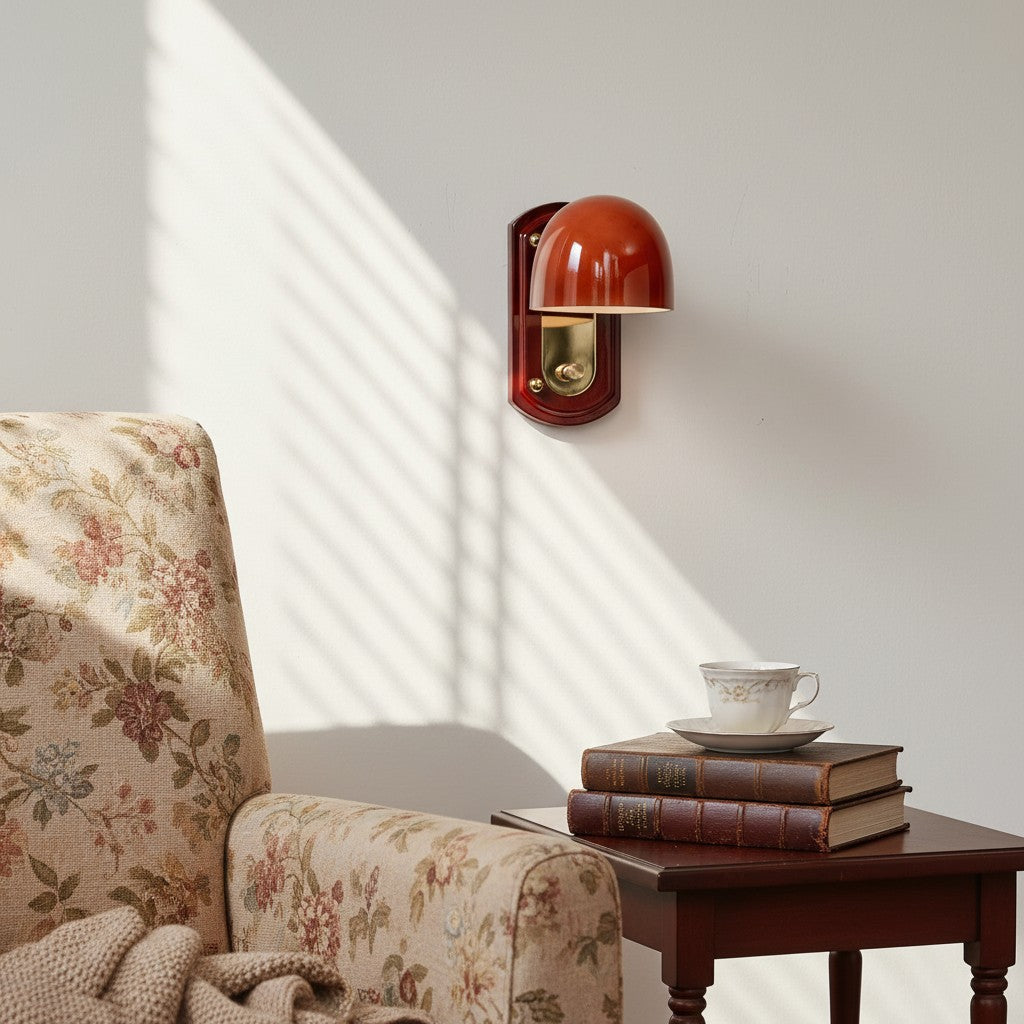 Livessa Modern Wall Lamp - Sculptural Glass Shade Wall Light for Bedroom or Living Room