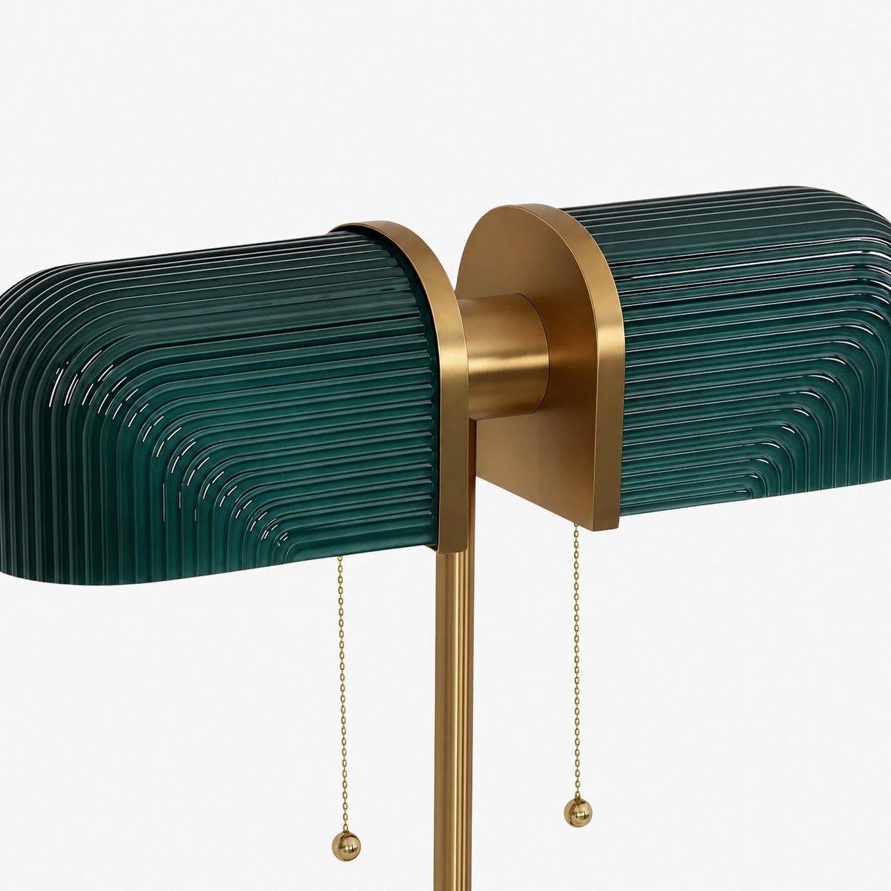 Aurebron Fluted Glass Table Lamp - Modern Decorative Metal Base Table Lamp for Living Room
