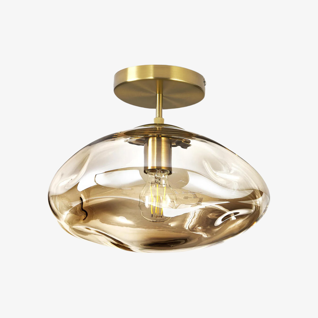 Glissora Reflective Glass Semi-Flush Ceiling Lamp – Sculptural Design, Versatile Finish for Hallways & Dining
