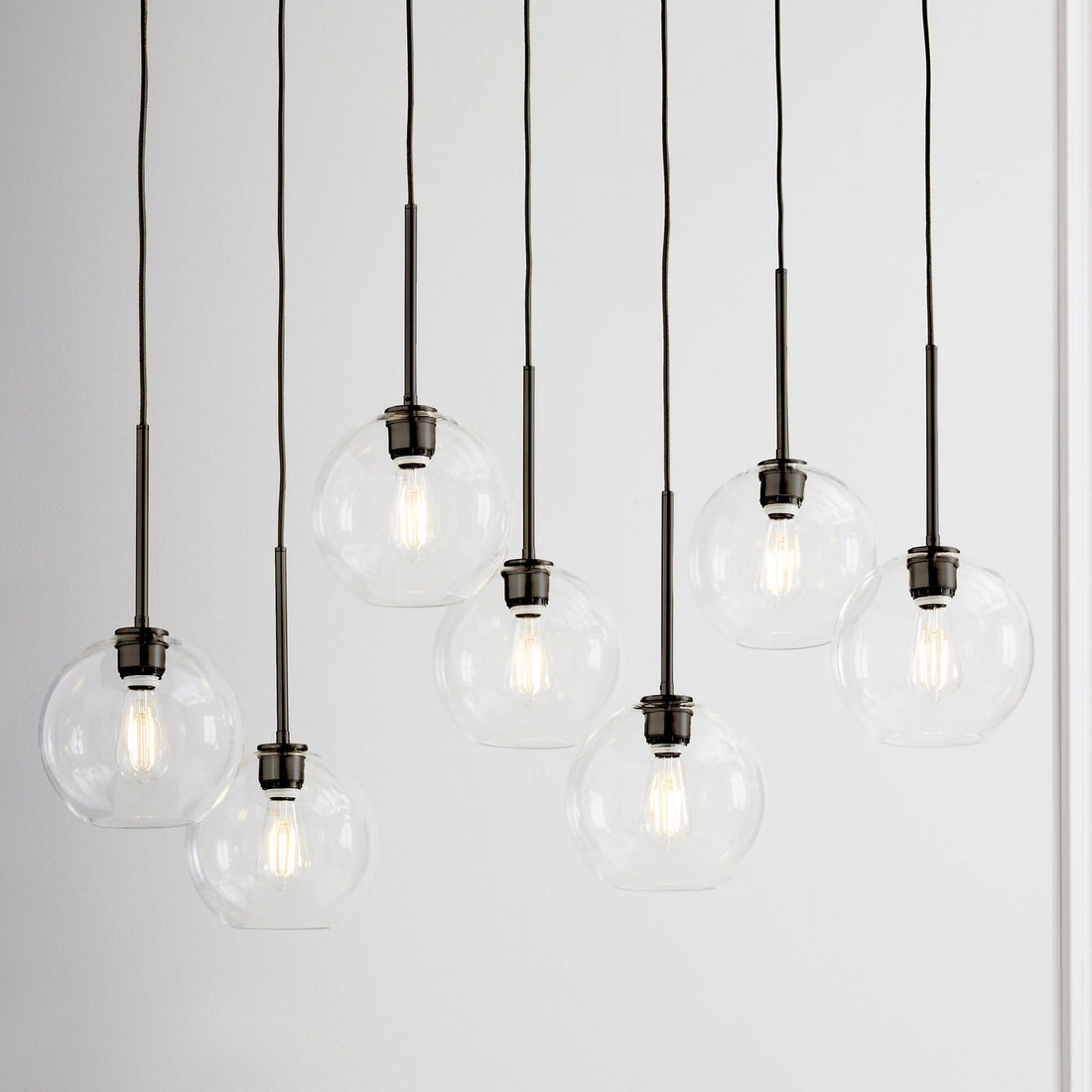 Selvion Elegant 7-Light Globe Chandelier – Glass Pendant Light