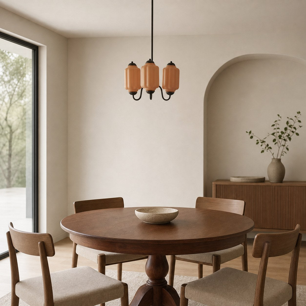 Eloise Vintage Glass Chandelier - Milk Glass Home Accent