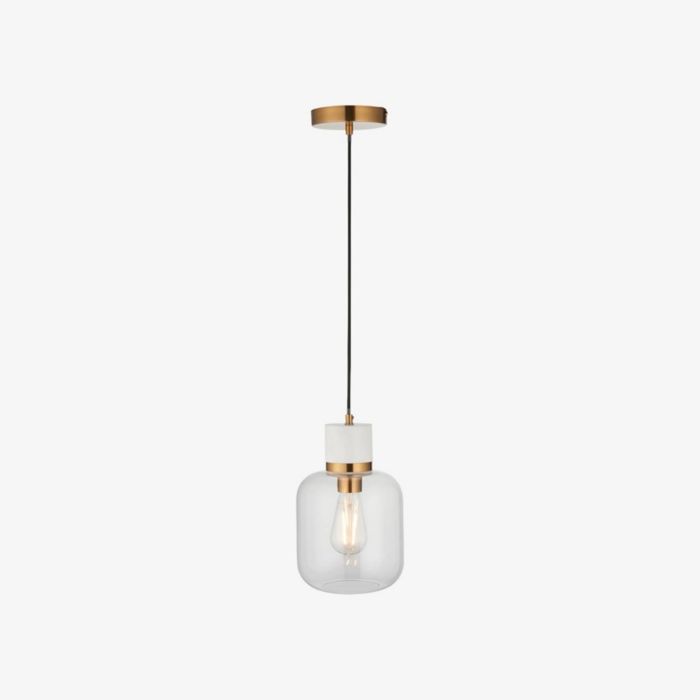 Korlisse Natural Stone and Glass Pendant Light – Stylish Lamp for Lounge or Living Room