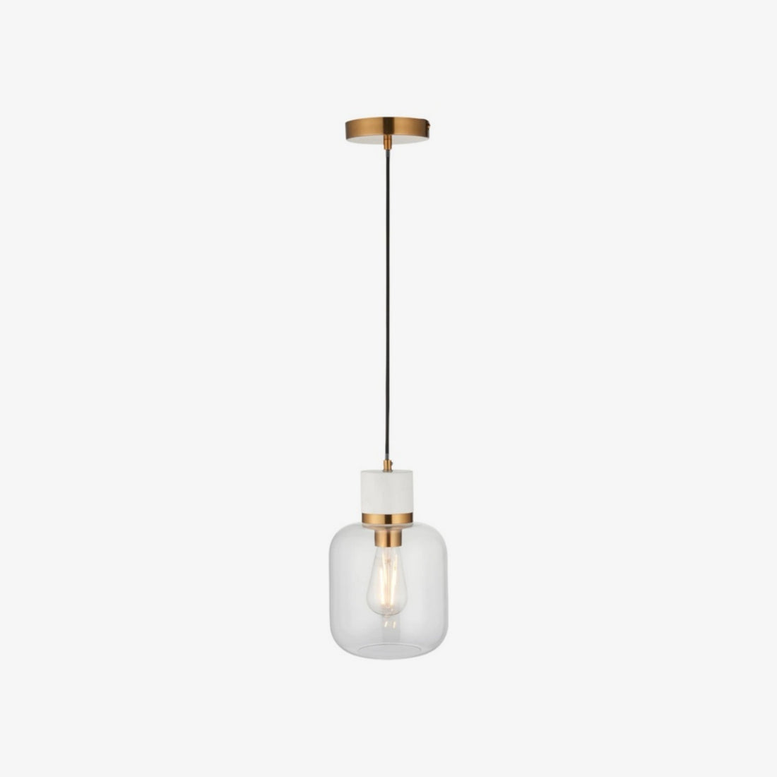 Korlisse Natural Stone and Glass Pendant Light – Stylish Lamp for Lounge or Living Room