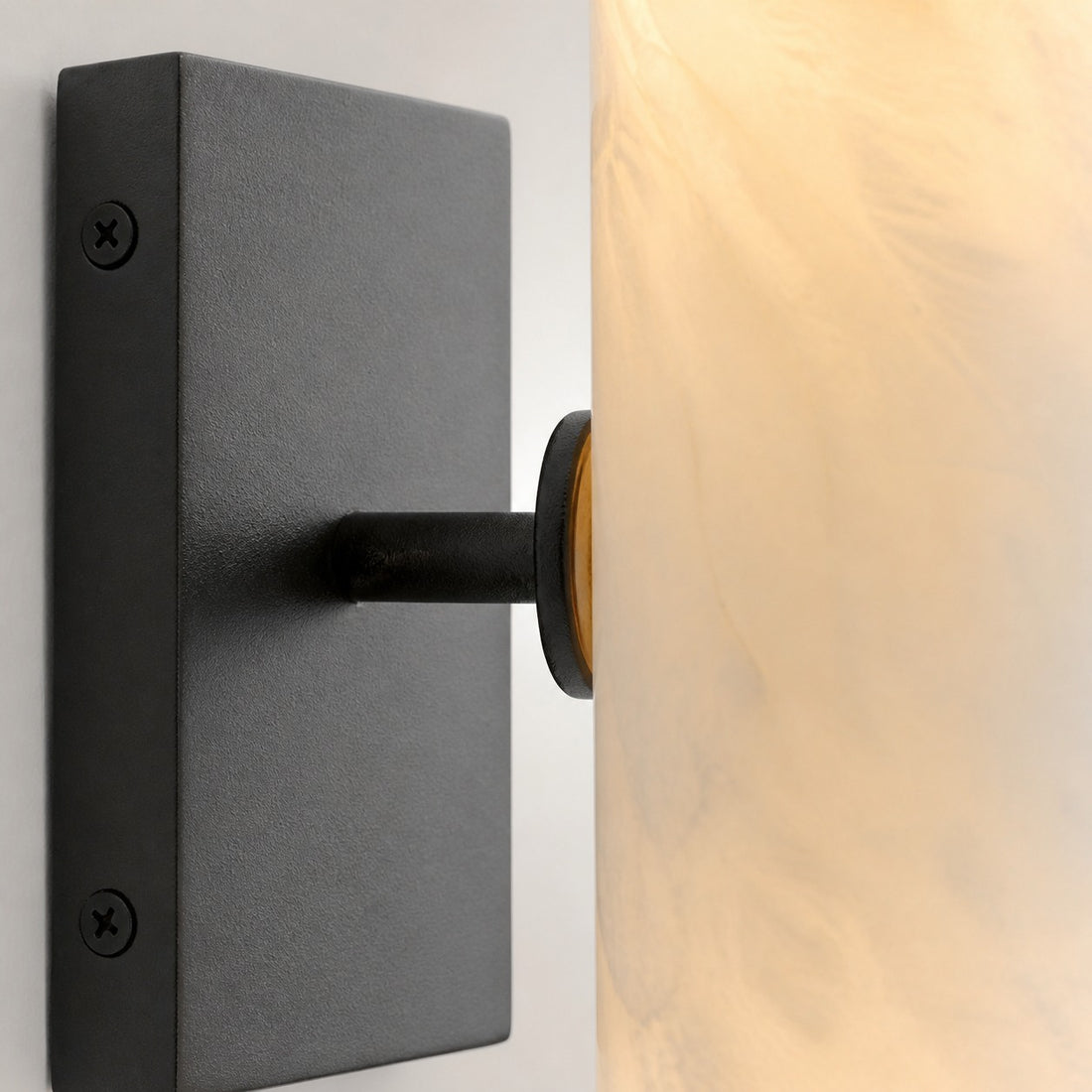 Wolvina Natural Marble Tube Sconce with Sleek Metal Details