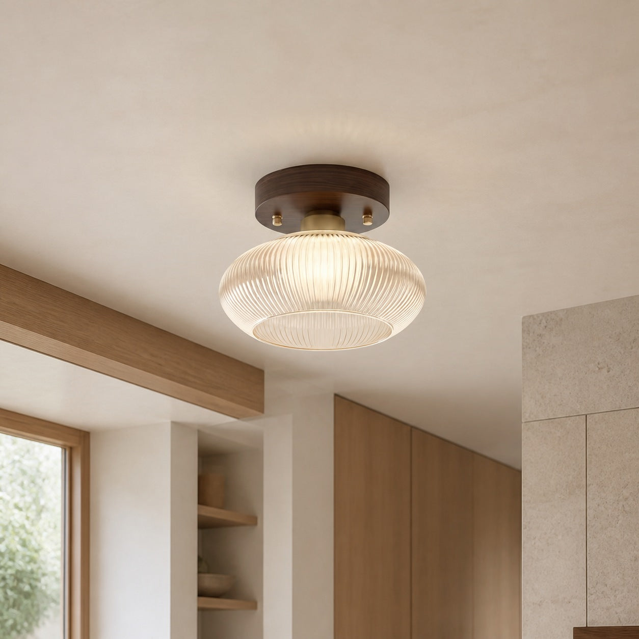 Soliro Modern Dome Glass Ceiling Light with Sleek Minimalist Form for Kitchens and Living Areas