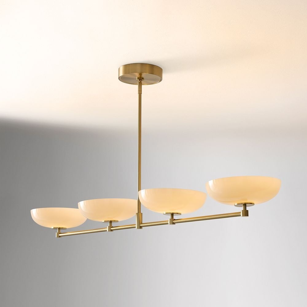 Vega Glass Mid-Century Modern Globe Chandelier with Glass Shades for Dining Room and Kitchen Island