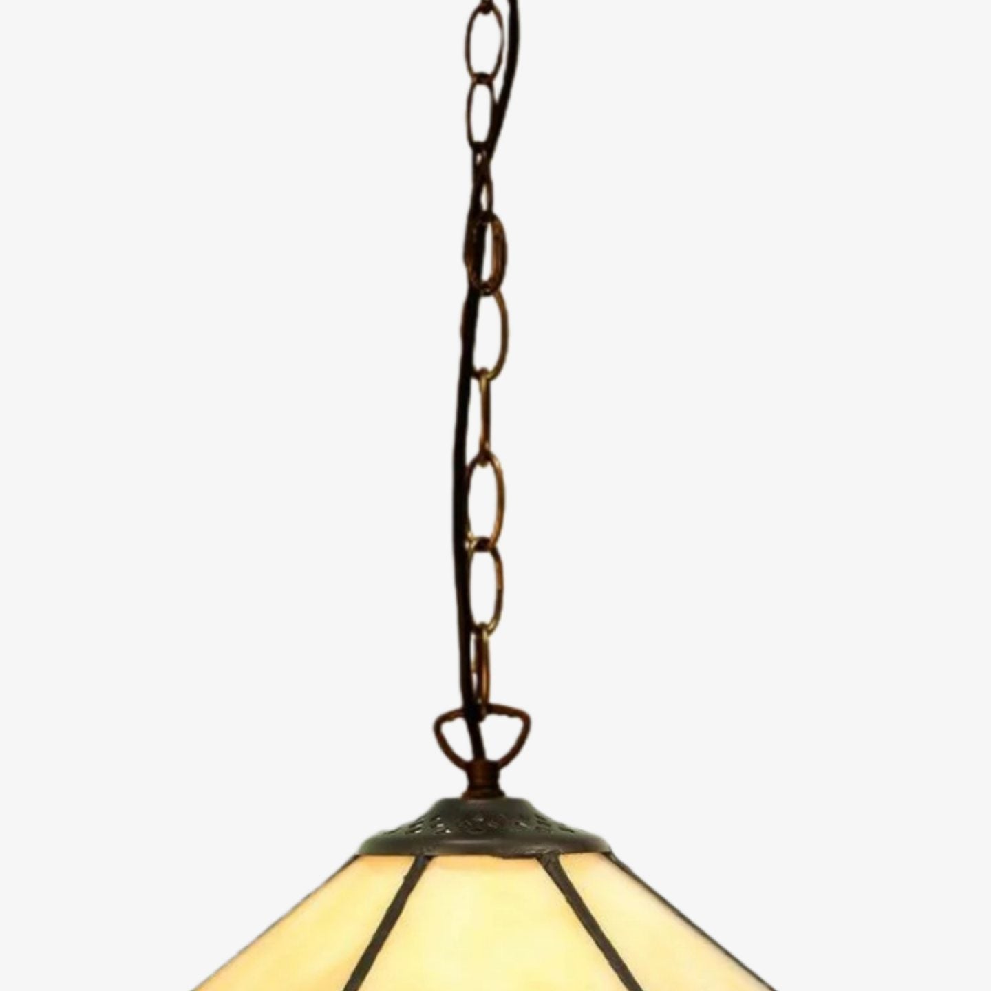 TF Nevada Vintage Stained Glass Pendant - Handcrafted Art Glass Lighting for Dining Areas