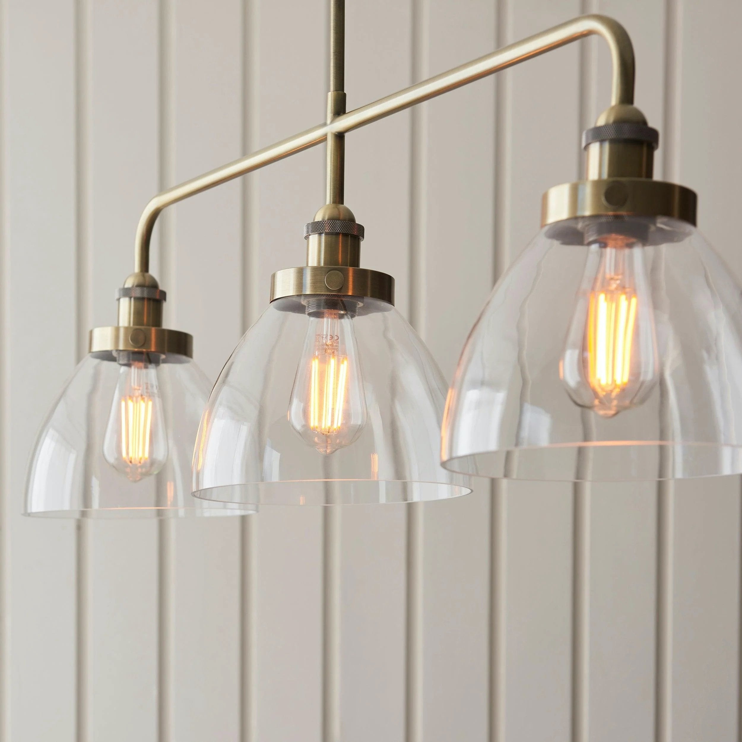 Novera Industrial 3 Light Linear Pendant Light - Modern Metal Style for Kitchen & Dining Room