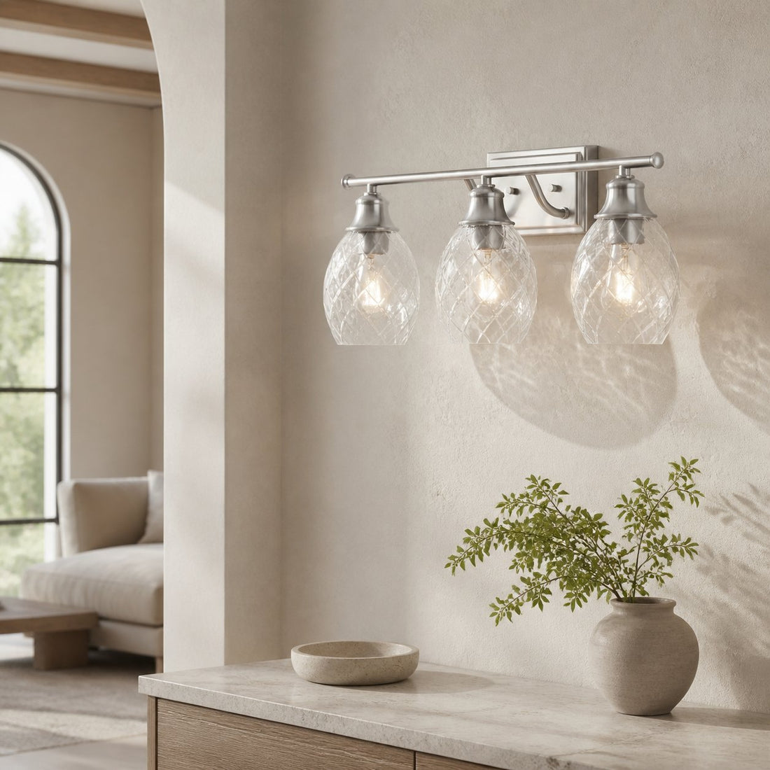 Nixora Modern Farmhouse Ribbed Design Wall Lamp - Decorative Lighting for Bathroom and Hallway