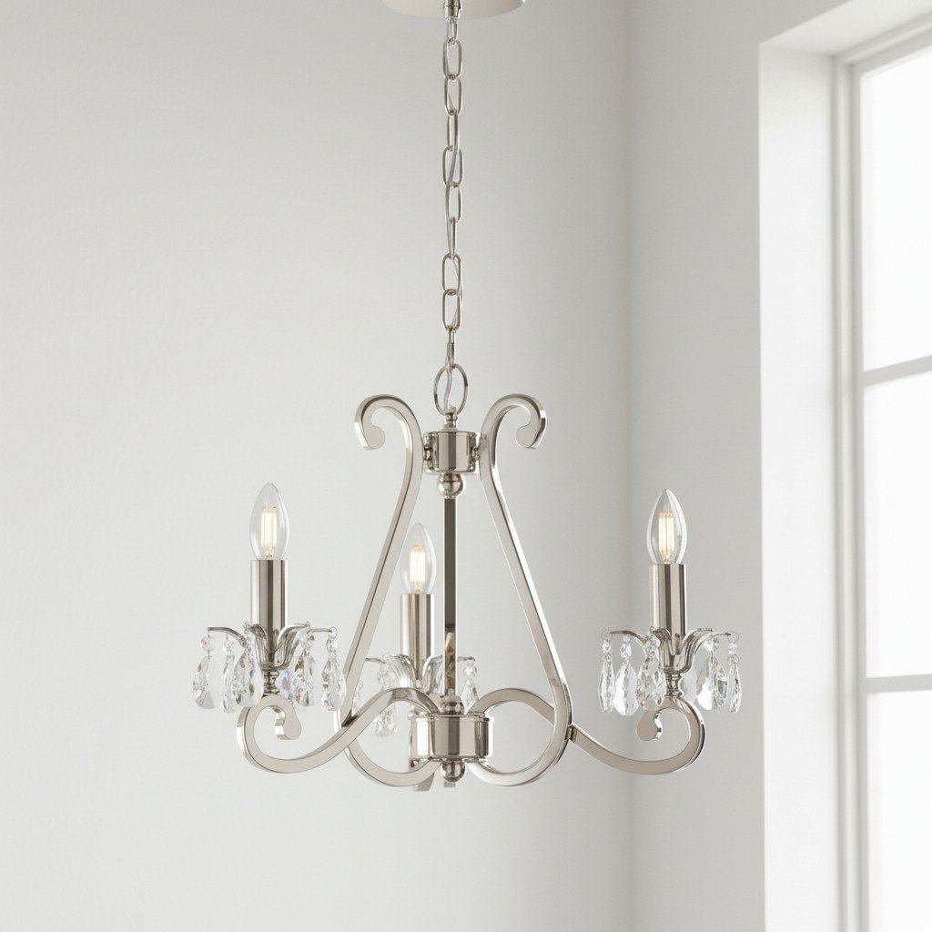 Talonis Crystal Chandelier - Traditional Candle-Style Brass and Nickel for Living Room and Dining Room