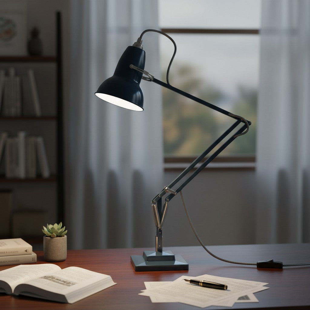 Original 1227 Vintage Metal Task Table Lamp with Adjustable Arm for Study Desk