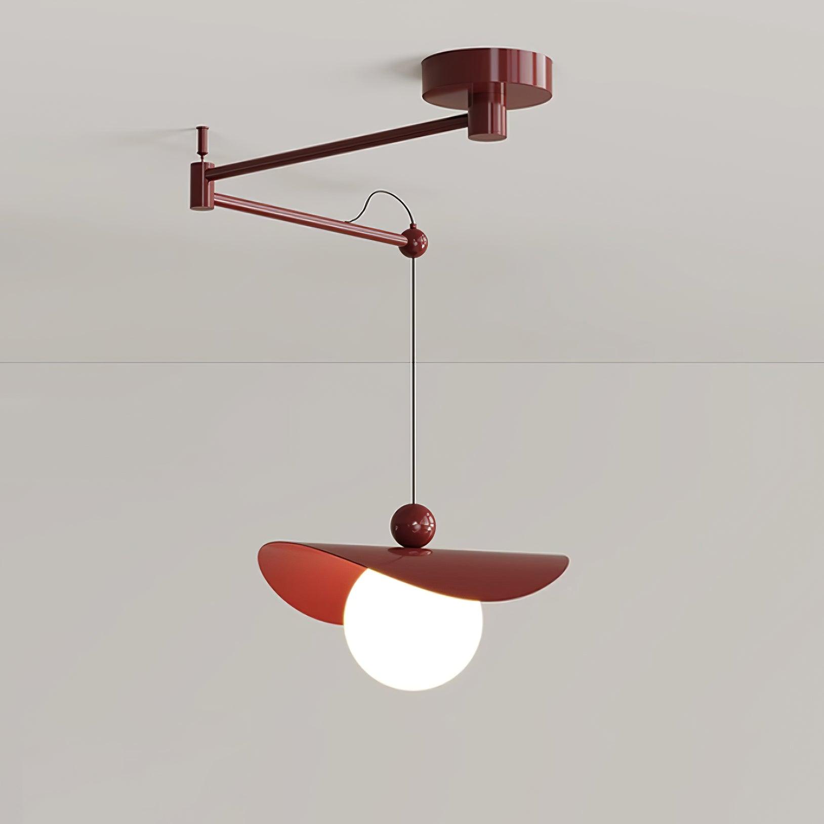 Simple Adjustable Metal Swing Arm Pendant Lamp