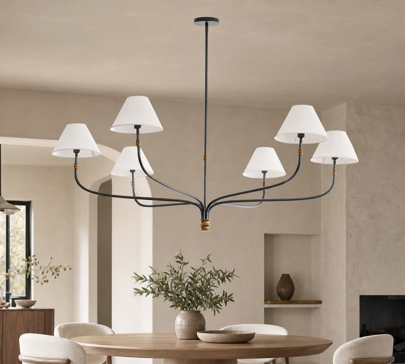 Calin Classic Round Chandelier - Bronze Iron Light for Dining