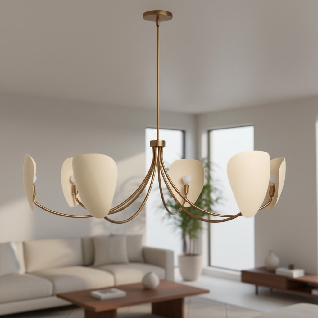 Shella Artistic Chandelier – Curved-arm Design for Dining rooms or Living Rooms