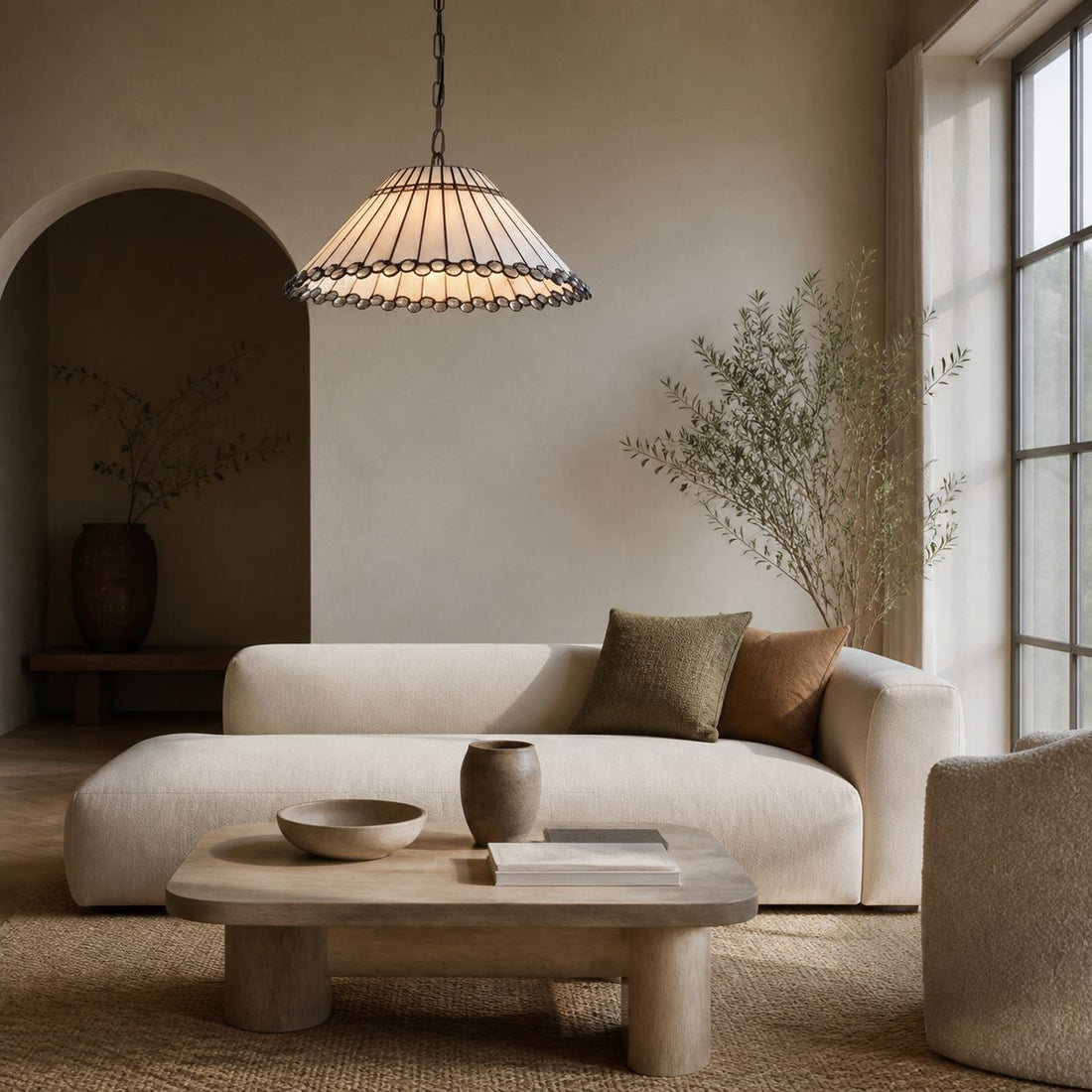 TF Allanton Art Deco Pendant Lamp - Elegant Glass Ceiling Light for Living Elegant Dining Room