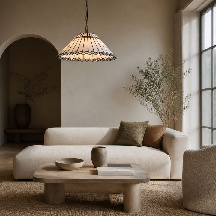 TF Allanton Art Deco Pendant Lamp - Elegant Glass Ceiling Light for Living Elegant Dining Room