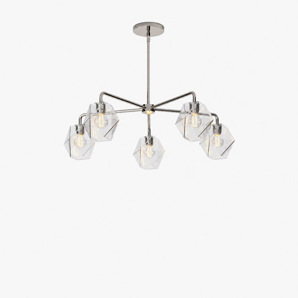 Talvior Sculptural 5-Light Chandelier - Faceted Design, Modern Finishes - Illuminate Spaces