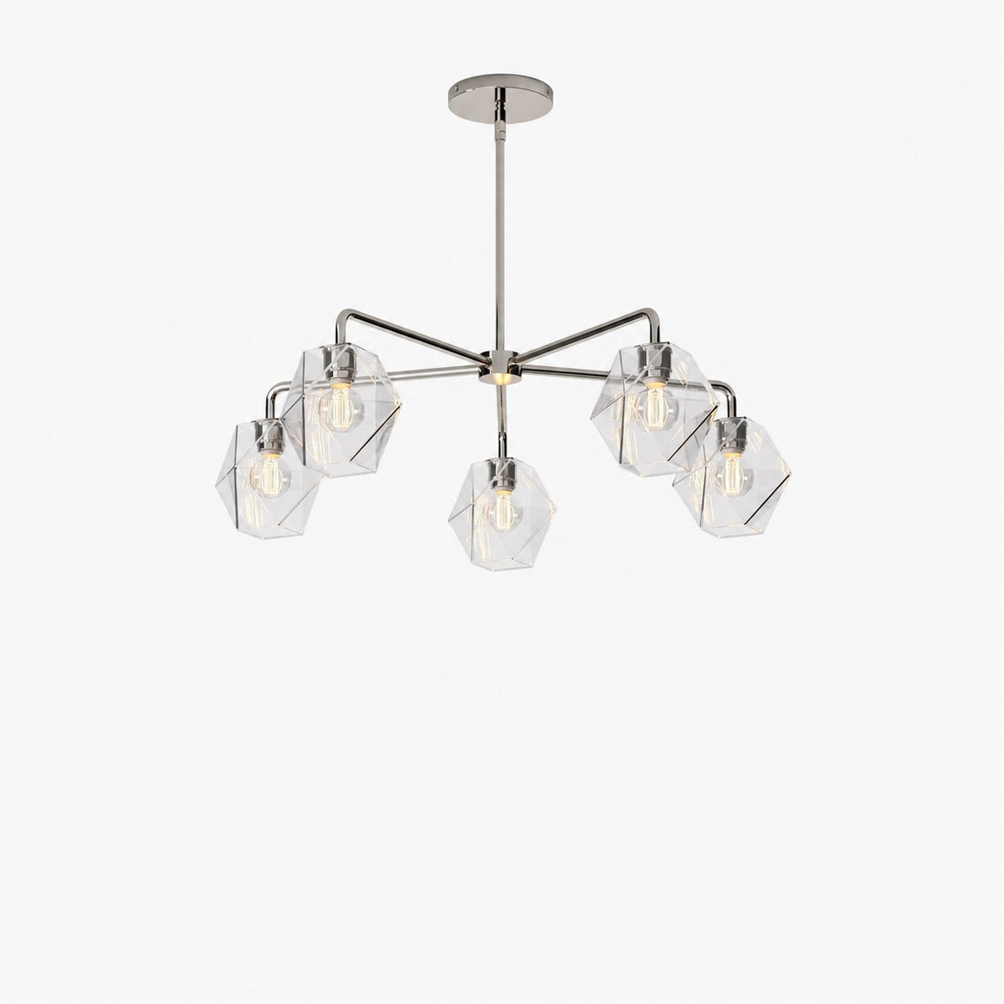 Talvior Sculptural 5-Light Chandelier - Faceted Design, Modern Finishes - Illuminate Spaces
