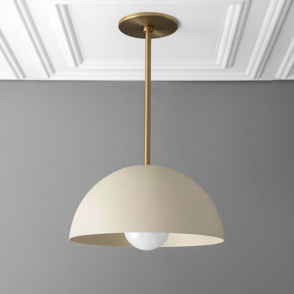 Metio Dome Neutral Dome Pendant - Modern Metal Accent Lighting