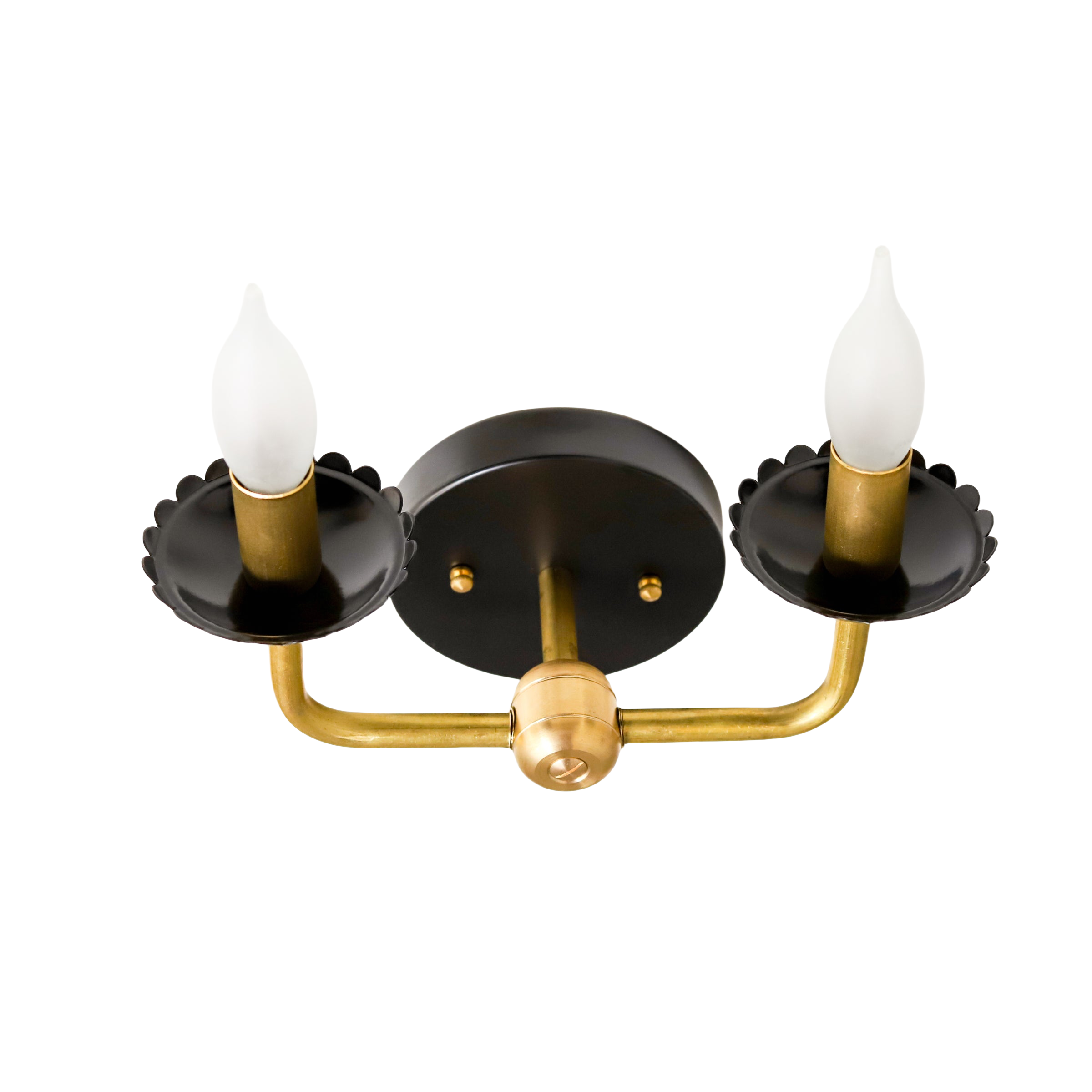 Retro Two Light Wall Sconce - Scalloped Design for Elegant Interiors