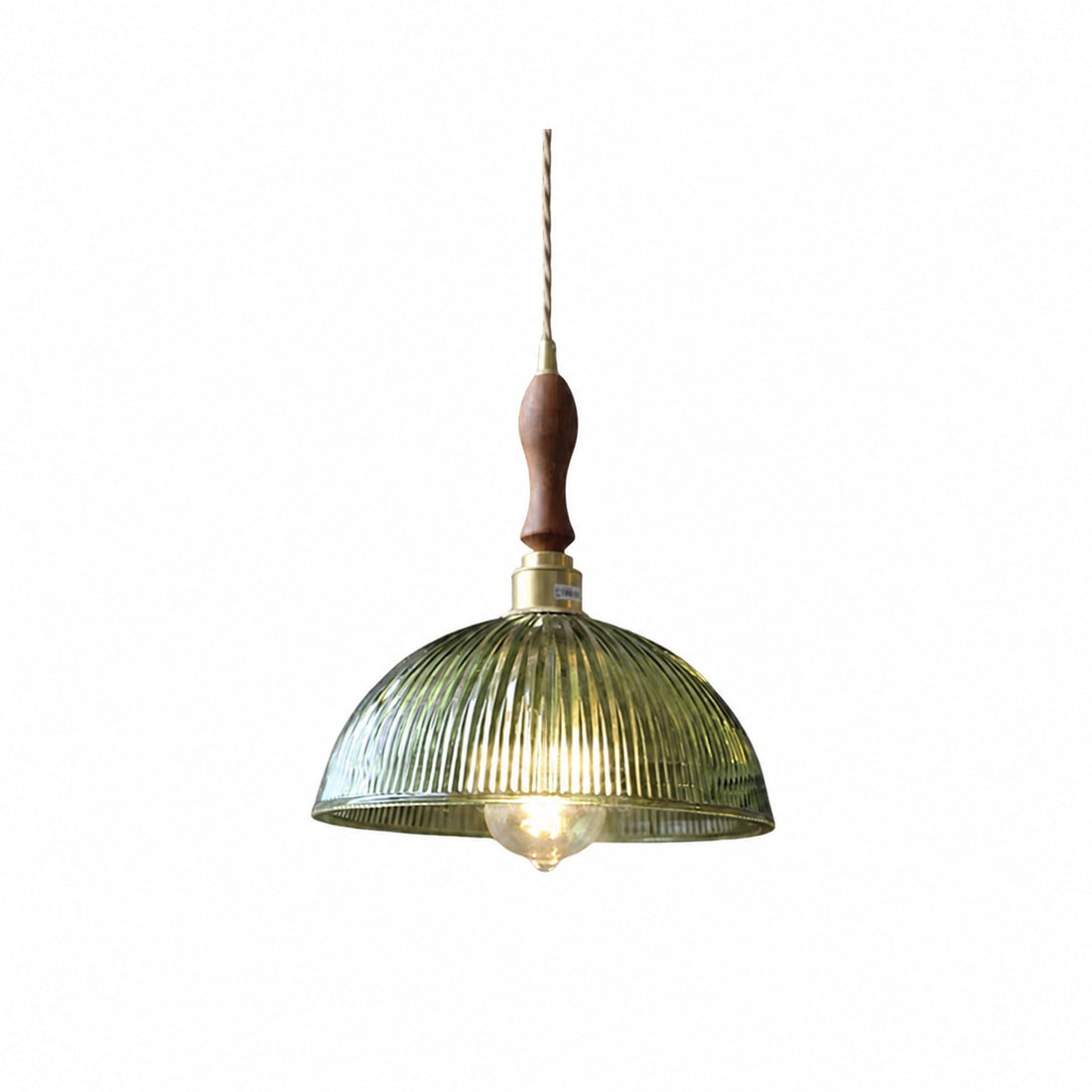 Ribilux Ribbed Pendant Light - Vintage Glass and Metal for Kitchen and Dining Room