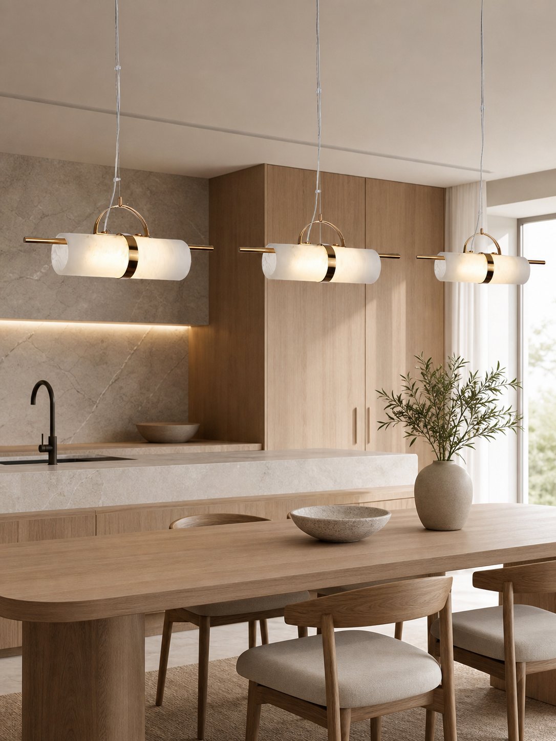 Mini Cylindrical Alabaster Pendant Light