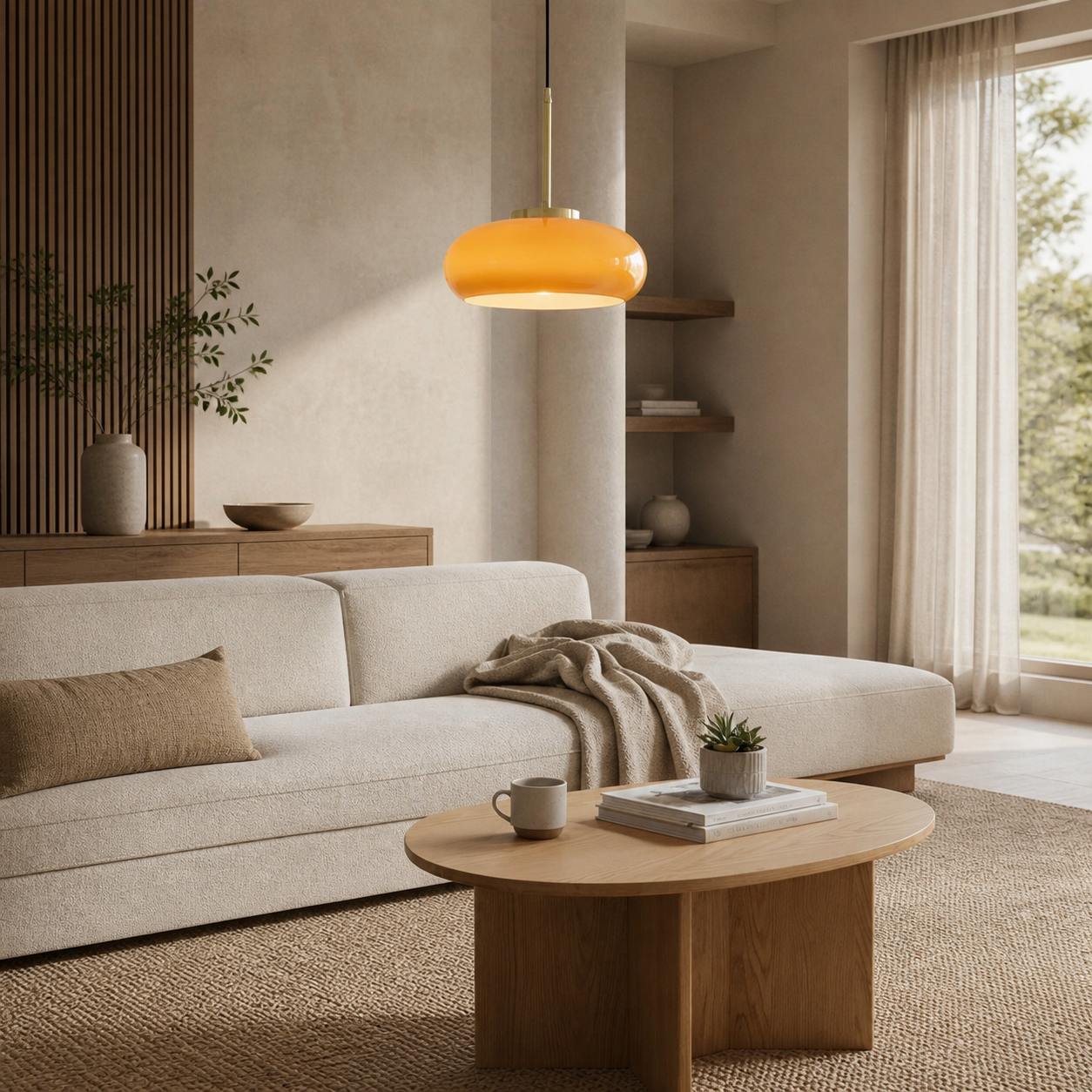 Havelo Round Glass Pendant Light - Bauhaus Pendant Light for Home N51