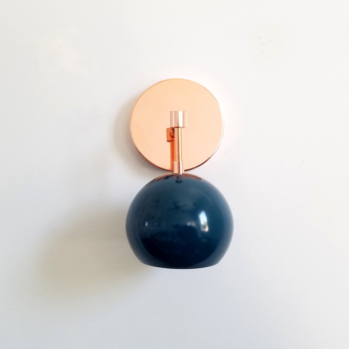 Modern Stylish Navy Globe Accent Wall Sconce