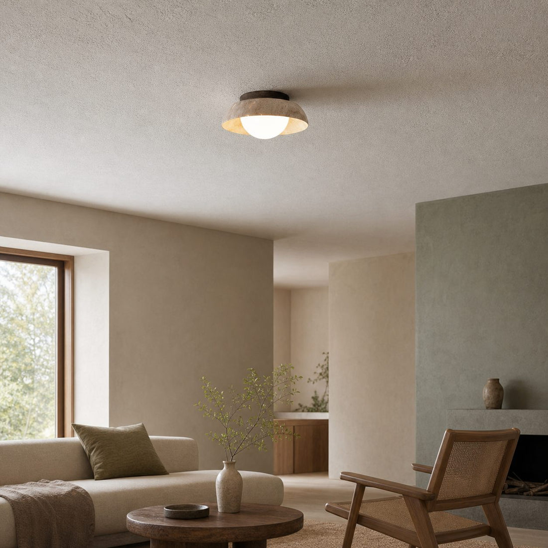 Piedra Travertine Ceiling Lamp