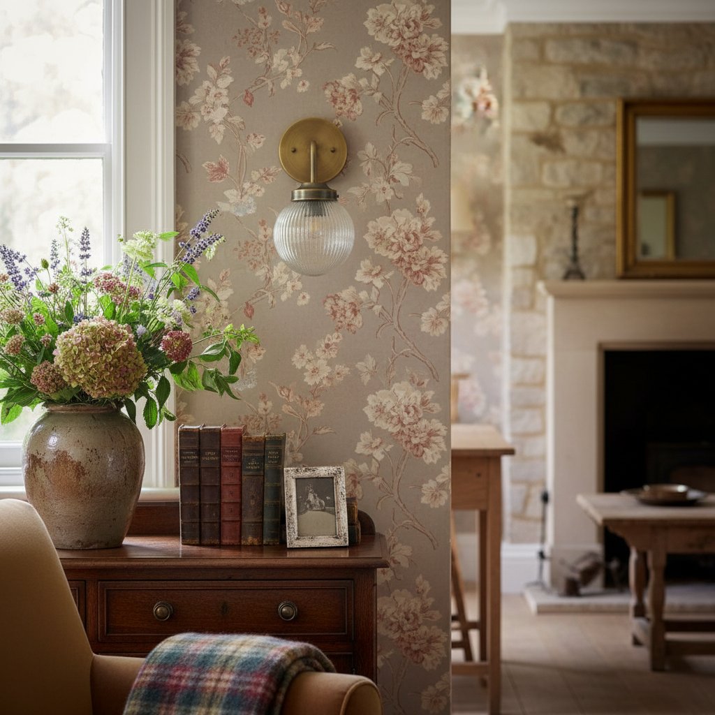 Glorica Glass Aged Brass Wall Sconce - Ribbed Glass Shade Industrial Style Lighting