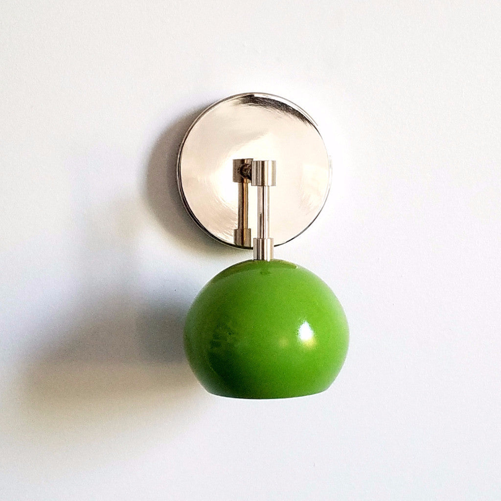 Vintage Inspired Spring Green Globe Wall Sconce